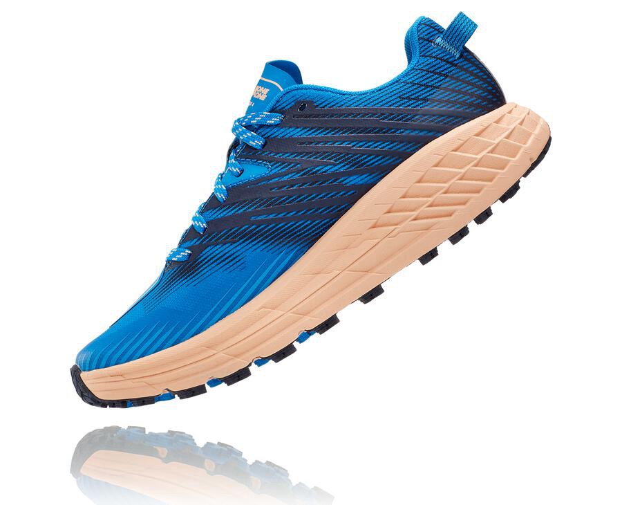 Hoka One One Womens Trail Shoes - Speedgoat 4 - Blue - NRQX37548